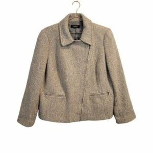 Talbots | Wool Tweed Full Asymmetrical Zip Jacket Gray